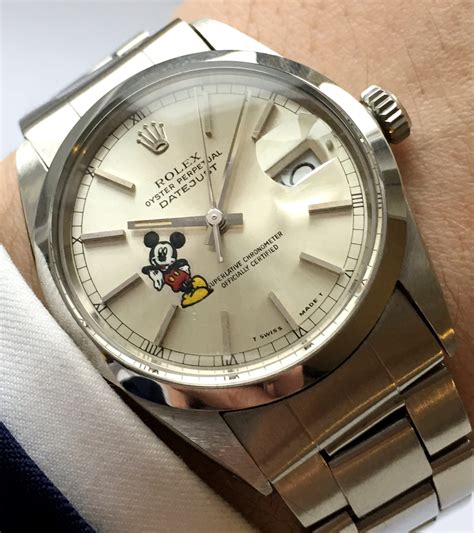 rolex stahl mit mickey mouse zifferblatt|Rolex mit Mickey Mouse.